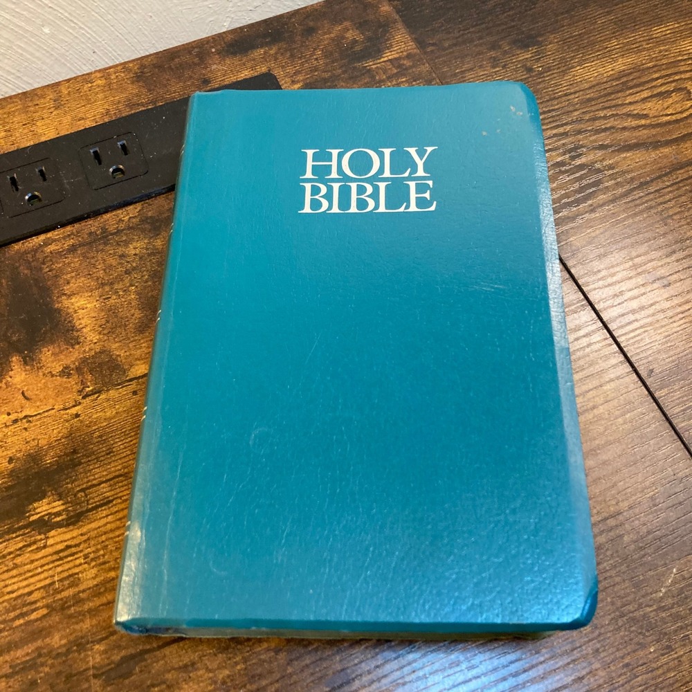 Zondervan Holy Bible King James Version KJV Teal Red Letter Words of Christ 1962
